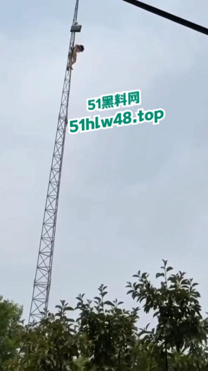 瓜友实拍裸女被绑电线杆,疑似是主人的任务逼迫美女爬上信号塔,再将其绑住完美展示。-3