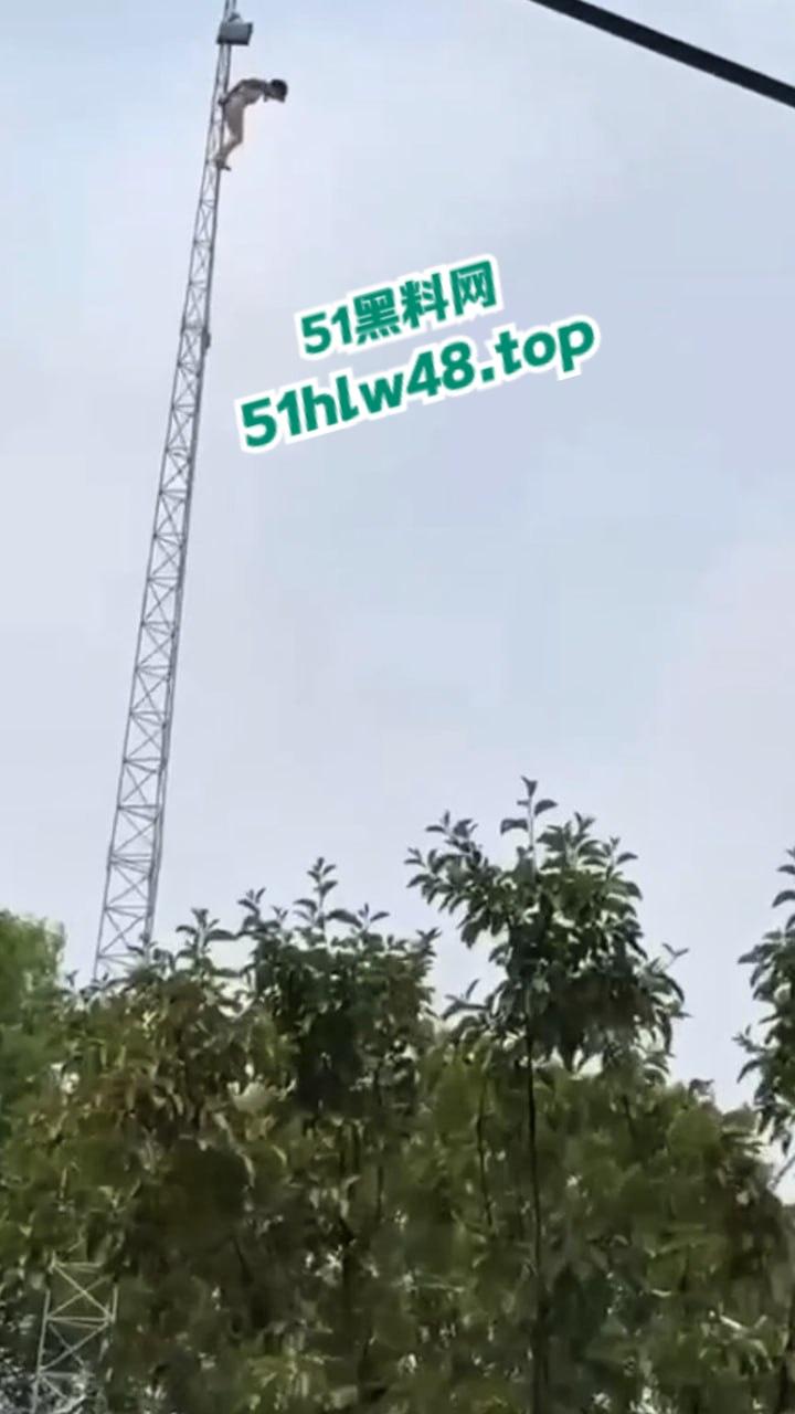 瓜友实拍裸女被绑电线杆,疑似是主人的任务逼迫美女爬上信号塔,再将其绑住完美展示。-4
