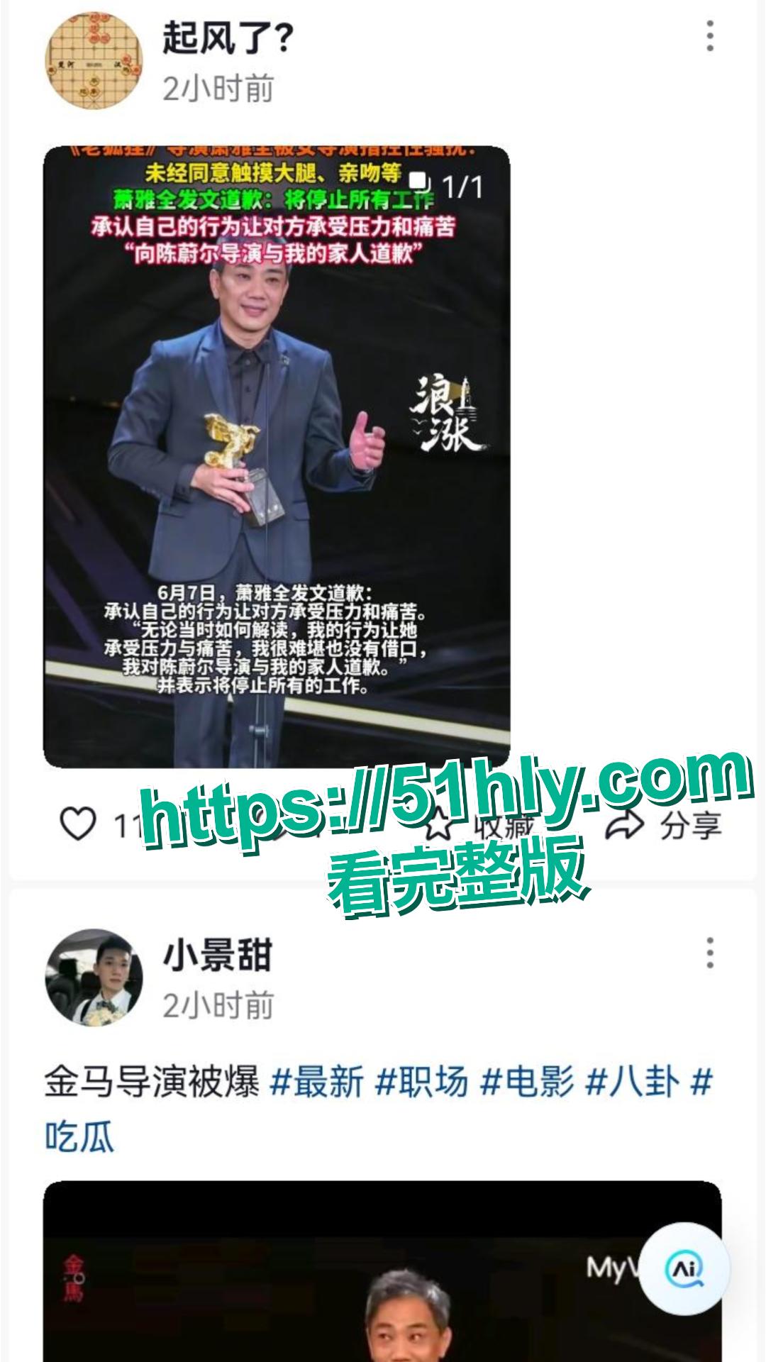 陈蔚尔怒揭其色魔内幕,台湾金马名导萧雅全“老狐狸”性爱视频泄露!-3