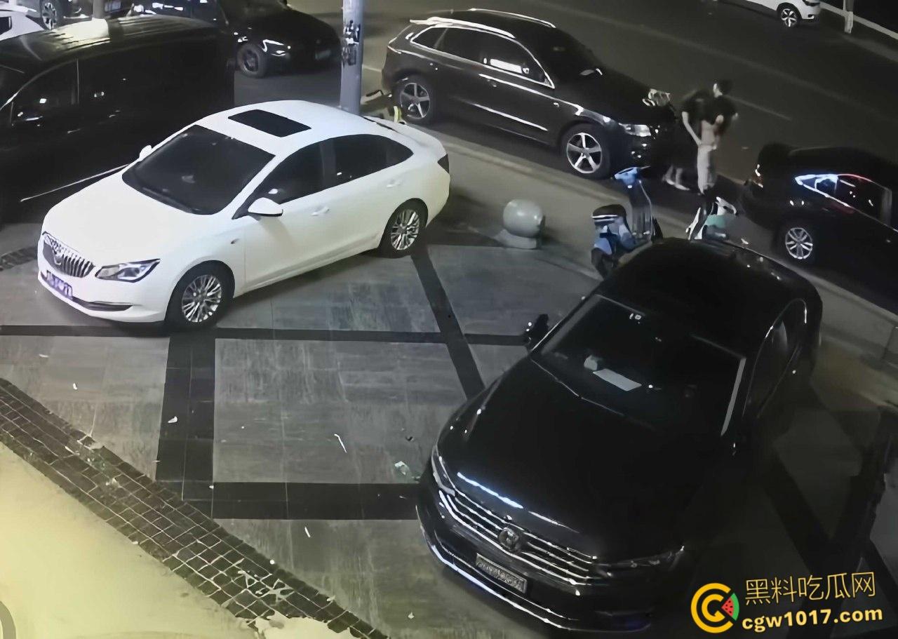 酒醉男女深夜在马路边，众目睽睽之下直接开始野战模式，饥渴母狗跪地口交，趴在引擎盖上掀裙后入打桩！-3