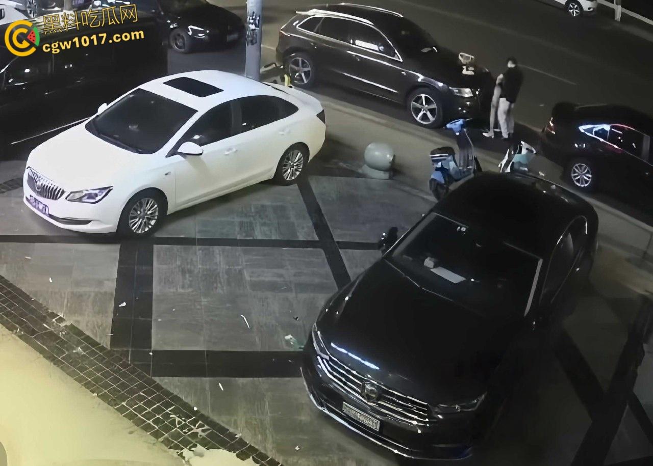 酒醉男女深夜在马路边，众目睽睽之下直接开始野战模式，饥渴母狗跪地口交，趴在引擎盖上掀裙后入打桩！-6