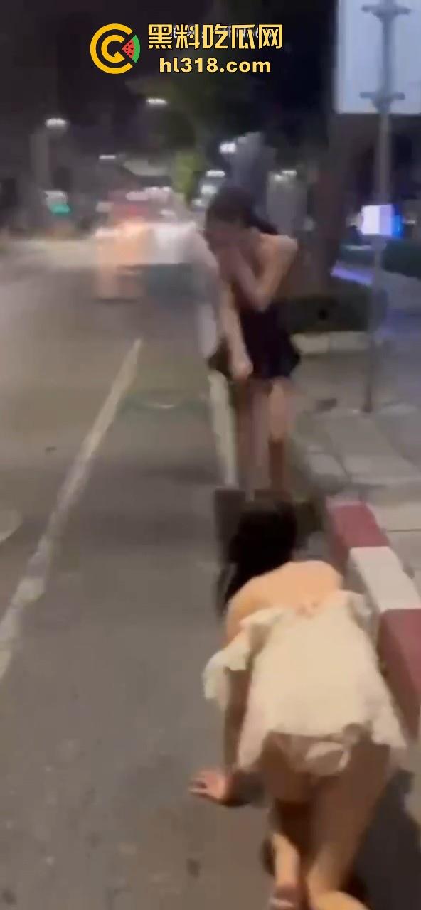 极品好闺蜜深夜路边户外露出调教，白嫩小母狗牵引沿路爬行，真听话是个好狗狗！-6