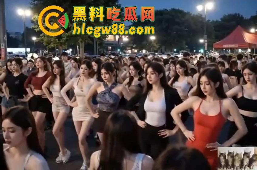 三亚百人美女广场舞阵仗惊人，身材火辣衣着清凉，这谁还敢说扰民？大爷们全程目不转睛，裤裆都鼓了！-4