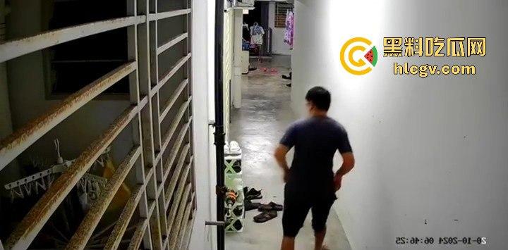 马来西亚槟岛华裔男清晨偷嗅邻居胸罩还自慰！猥亵全过程被监控拍下！-3