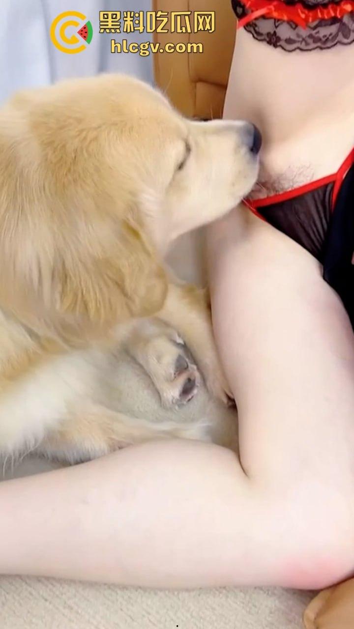 抖音小姐姐【香香公主】给科普兽交注意事项 每天都在和金毛上演人兽配！-14