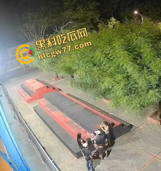 厦门公园老外深夜玩群P,三女被操到浪叫,站立口交野战内射,监控拍下简直野得离谱!-5