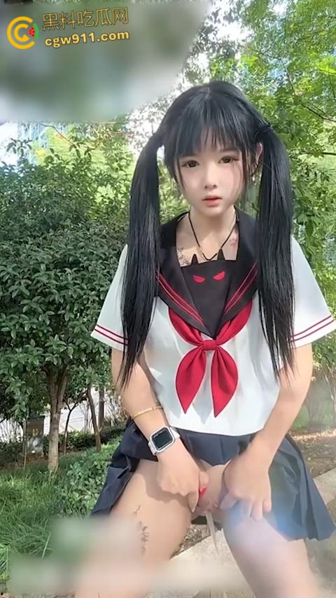 抖音网红萝莉【呆呆呓】,JK制服户外假屌自慰,线下约炮被大哥调教,狗链无套后入猛操,嫩穴高潮喷汁!-5