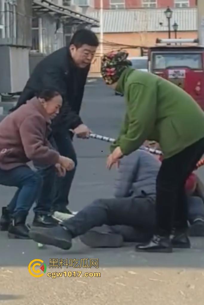 大爷手贱开狗笼被比特犬当场反咬!女主人抱不住狗,大妈大爷拿棍子打像挠痒,比特犬得配上香料才安抚大爷的心!-8