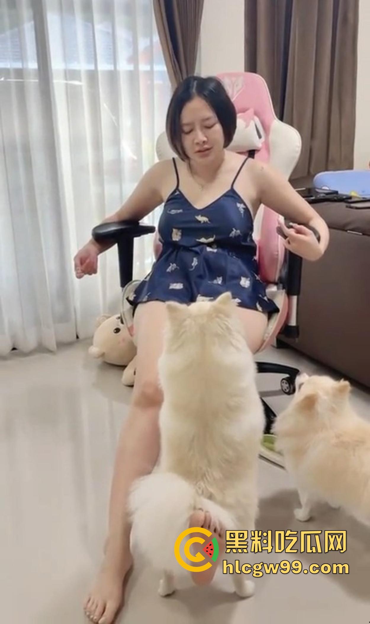 两只发情小公狗配母狗，抱着大腿狂日精液满腿，庆幸只是小东西，要是个大狗不得扑倒直接射逼！-9