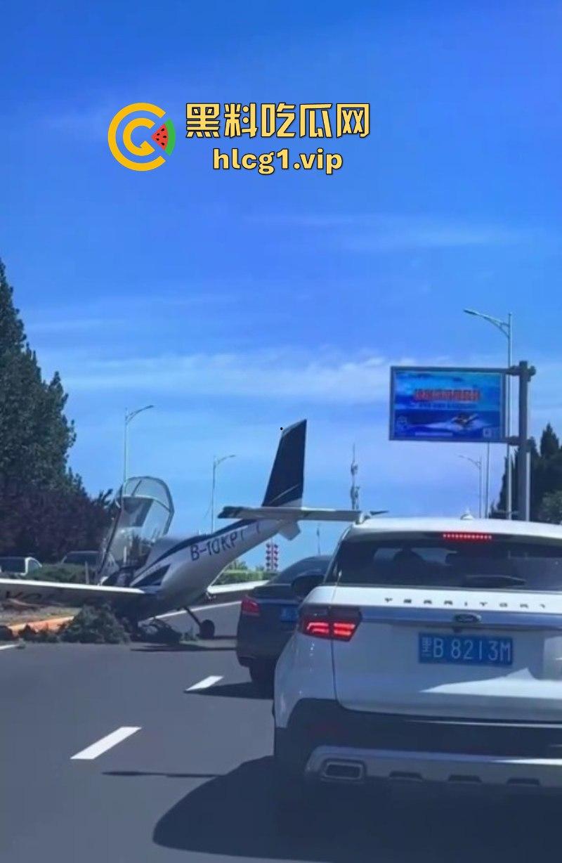 感谢大哥送来的飞机！辽宁大连一飞机失控掉落在公路上-6