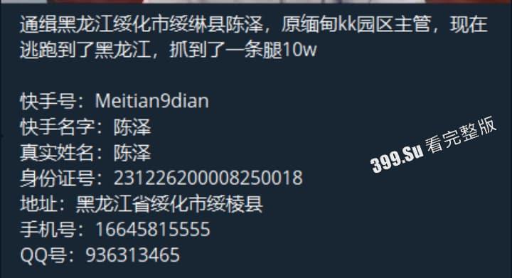 陈泽竟是缅甸KK园区主管，现逃回黑龙江，已被下达通缉令！抓到了一条腿10万！！-4