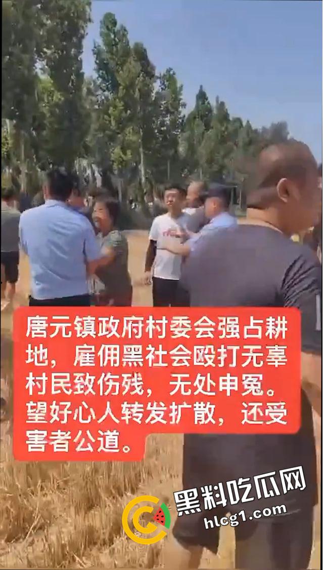 山东聊城 唐元镇村委会雇佣社会人员殴打村民 警察在一旁毫无作为 抖音删帖原视频-3