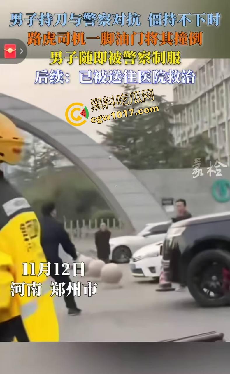 大型纪录片【路虎宣传片】持续为你播出，路虎大哥见义勇为撞翻持刀男子，后退瞄准机会就撞上去，难怪你能开路虎！-4